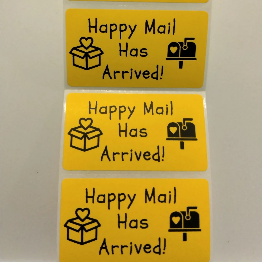 💙100 Happy Mail- Shipping Labels Thermal Packaging Stickers 2.25